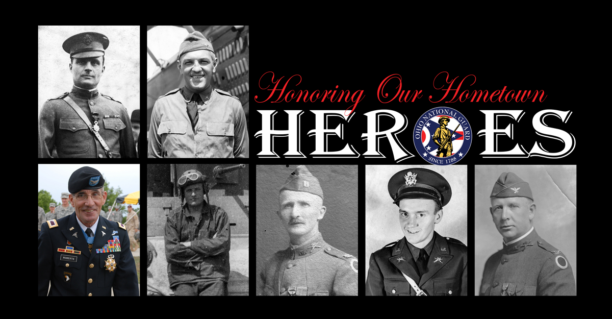 Images of the seven former Ohio Army National Guard members to have facilities dedicated to them.