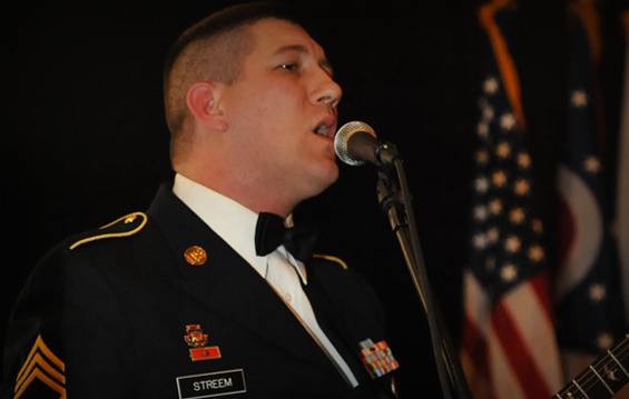 Staff Sgt. Jeremy Streem of the Ohio National Guard's 122nd Army Band 