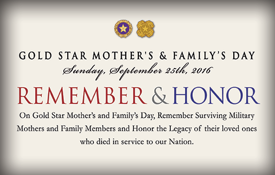 U.S. Army graphic for Gold Star mothers Day