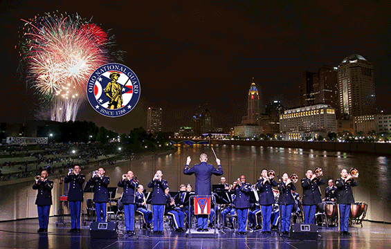 Independence Day graphic featuring 122nd band.