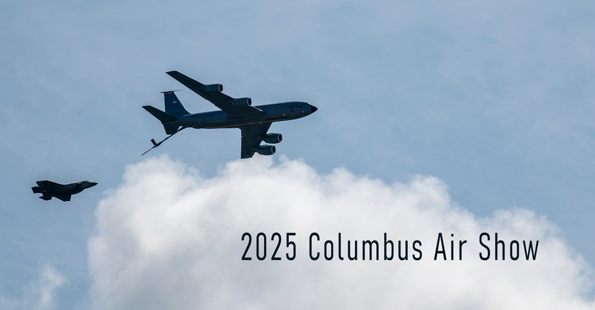 A KC-135 Stratotanker and an F-35A Lightning II fly in the sky