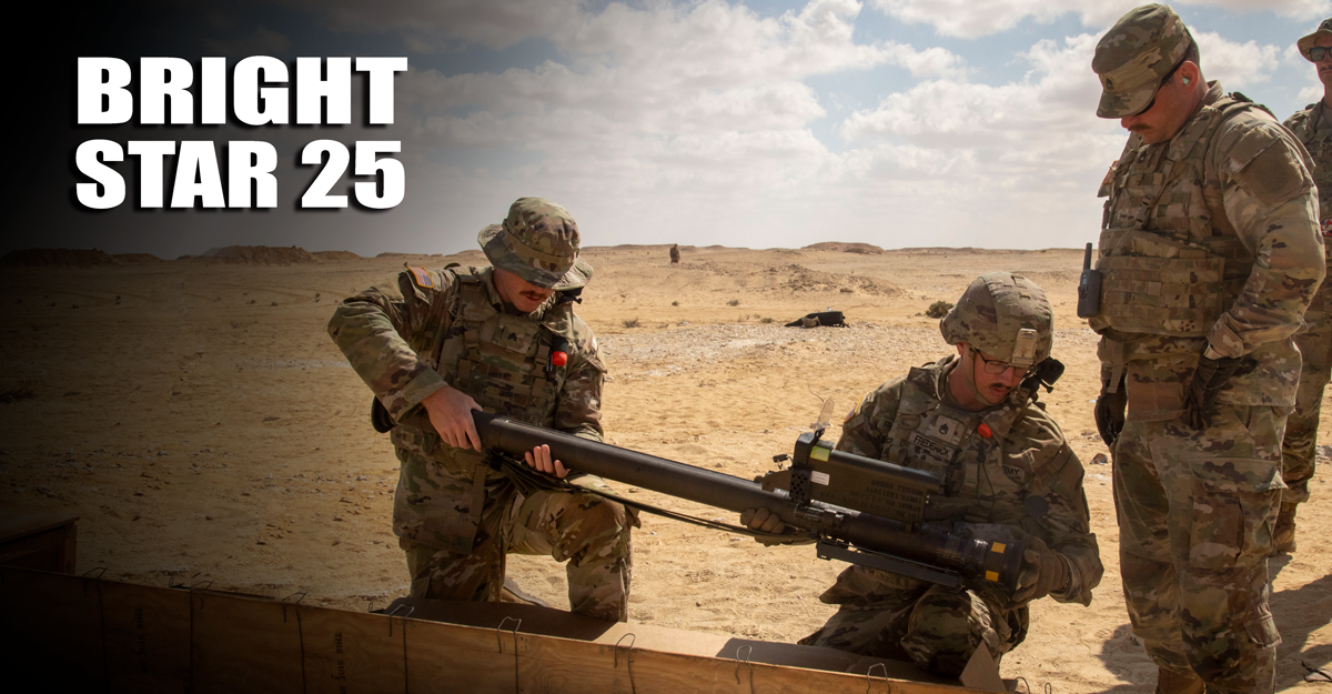 Soldiers perform systems check on a FIM-92 Stinger missile