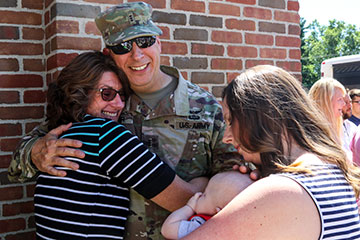 Family reunited with Soldier.