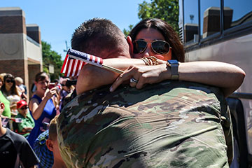 Family reunited with Soldier.