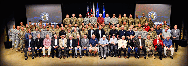 Group photo of Alumni, retirees and current members of units representing the 37th Infantry Brigade Combat Team, its subordinate units and predecessors.