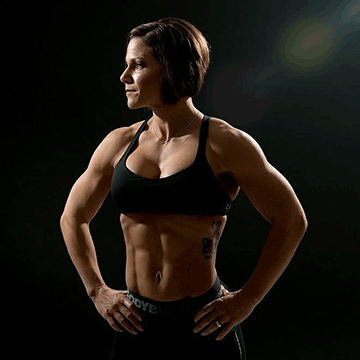 Sgt. 1st Class Megan Simpson profile image from bodybuilding competition.