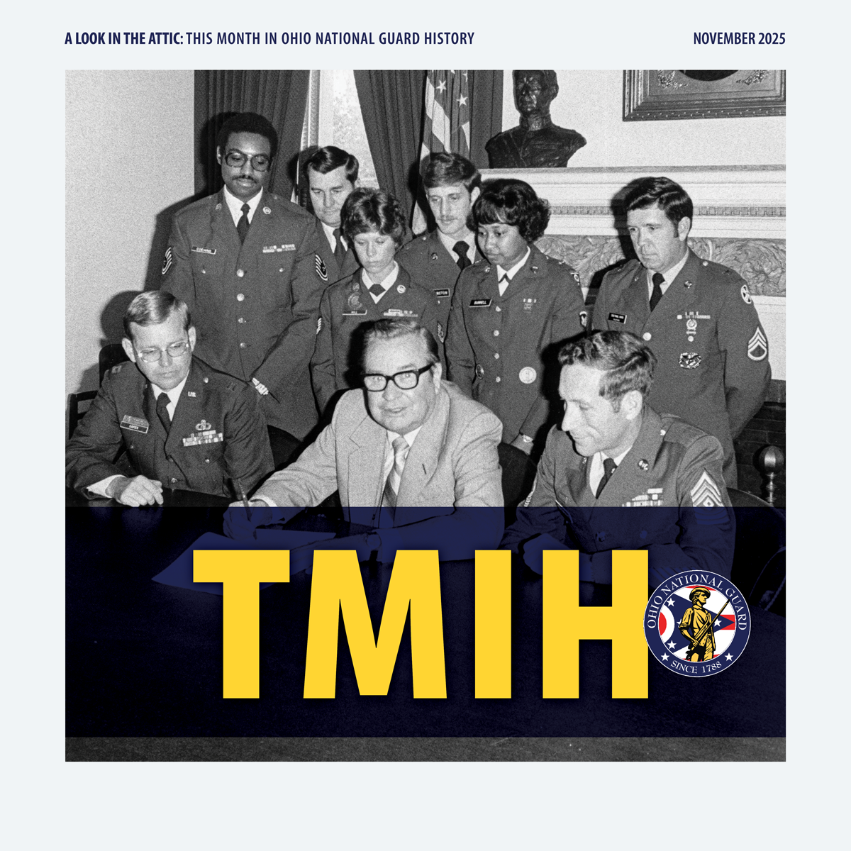 TMIH (This Month in History) graphic.