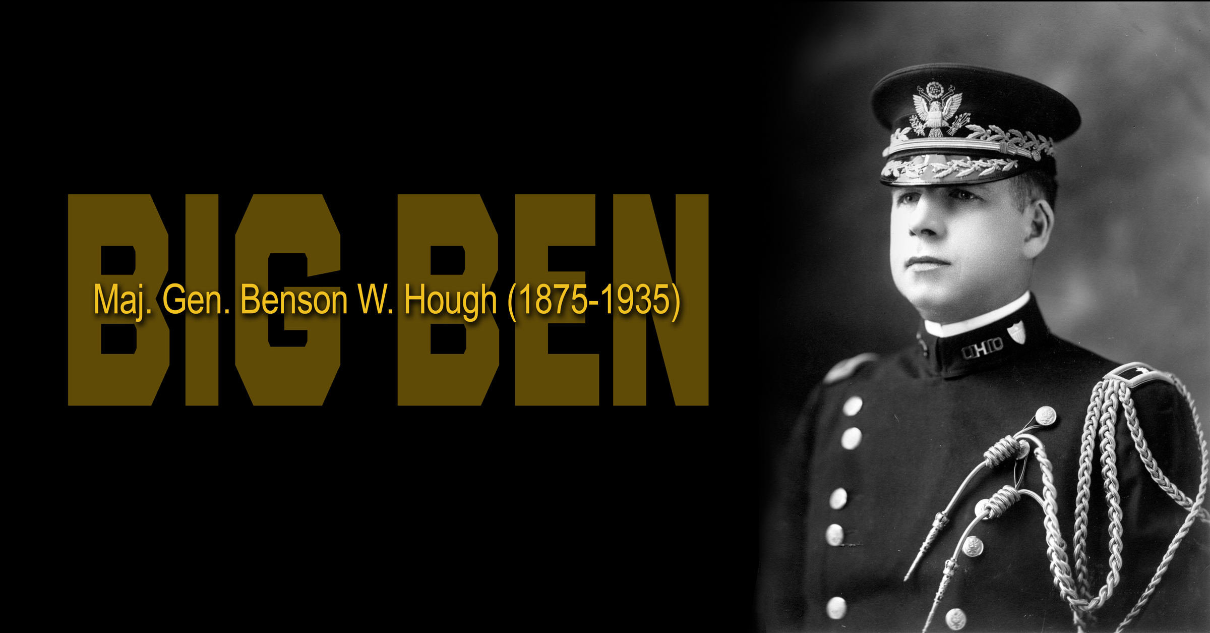 Photo and graphic of Maj. Gen. Benson W. Hough