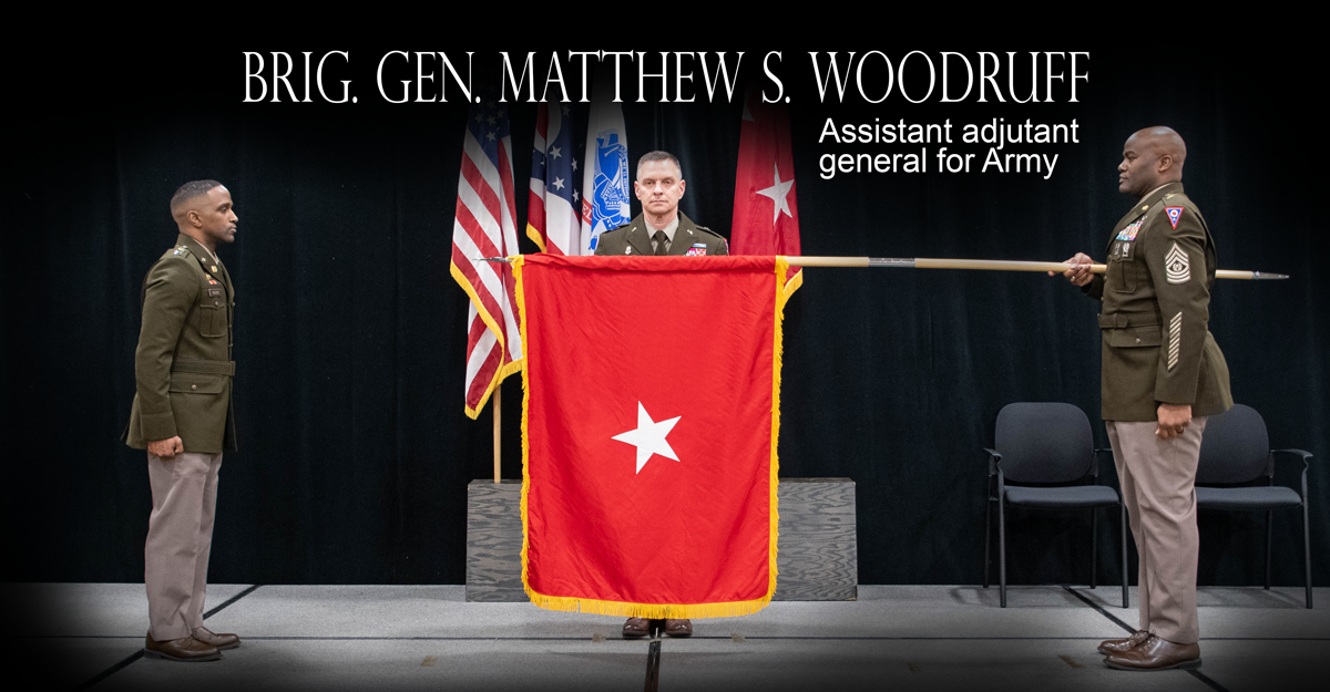 Brig. Gen. Matthew S. Woodruff is pinned by his children.