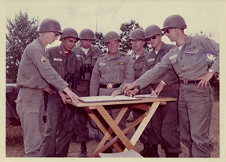 Brig. Gen. Howard Haines and members of the 37th Division Artillery staff, Camp Grayling, Mich., circa 1960. 