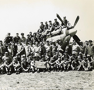 Members of the 112 th Fighter Bomber Squadron, Camp Grayling, Mich., 1953