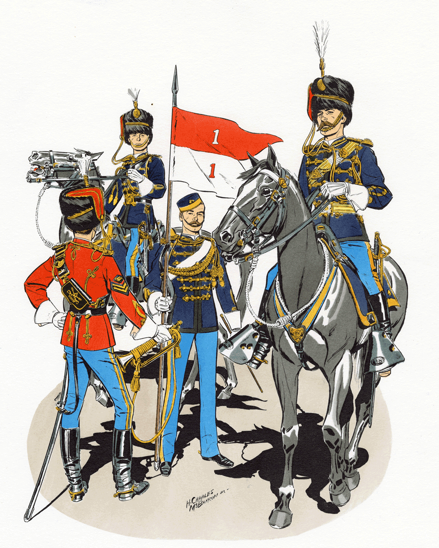 Illustration of Soldiers on horse.