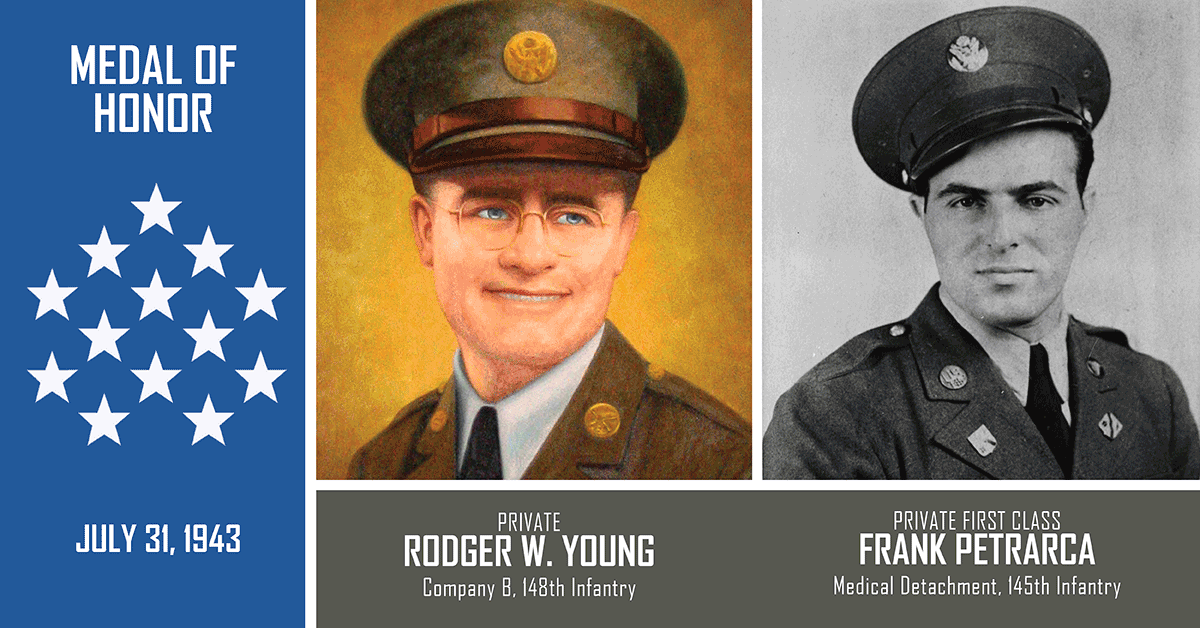 Rodger Young and Pfc. Frank Petrarca portraits