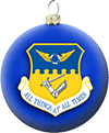 121st patch on a blue ornament