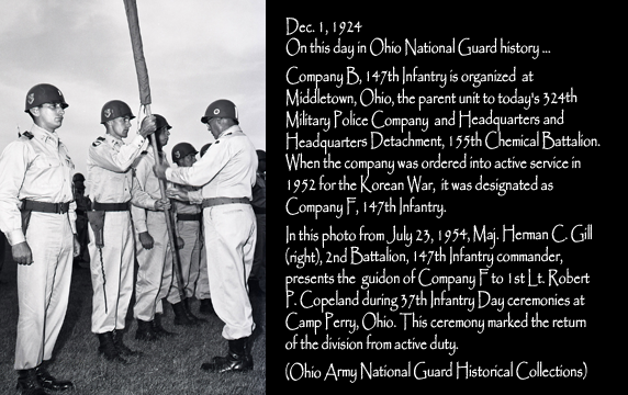 On this day in Ohio National Guard history, Dec. 1, 1924