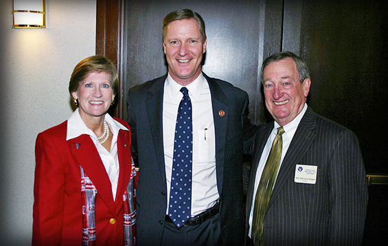 U.S. Rep Steve Stivers (center), of Ohio's 15th Congressional District, visits with Maj. Gen. Deborah A. Ashenhurst (left), Ohio adjutant general, and retired Maj. Gen. Gus Hargett, National Guard Association of the United States (NGAUS) president.