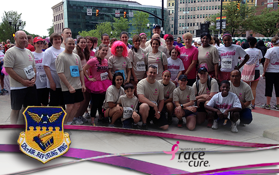 members of the 121st Air Refueling Wing participated in the Komen Race for the Cure 