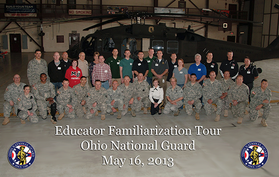 High school and college educators attended the Ohio National Guard's hands-on Familiarization Tour May 16, 2103, at Rickenbacker Air National Guard Base in Columbus, Ohio