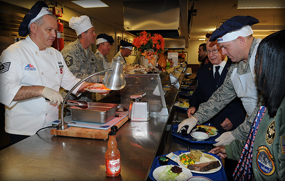 Thanksgiving dinner during the 121st Air Refueling Wing's monthly unit training assembly.