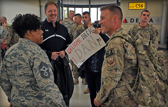Members of the Ohio Air National Guard's 220th Engineering Installation Squadron returned home from their overseas deployment 