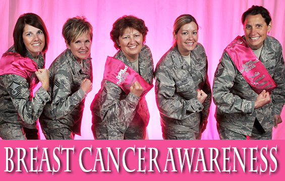 In recognition of Breast Cancer Awareness Month, the Ohio National Guard salutes Senior Master Sgt. Dale Przyojski(third from left), a two-time breast cancer survivor. 