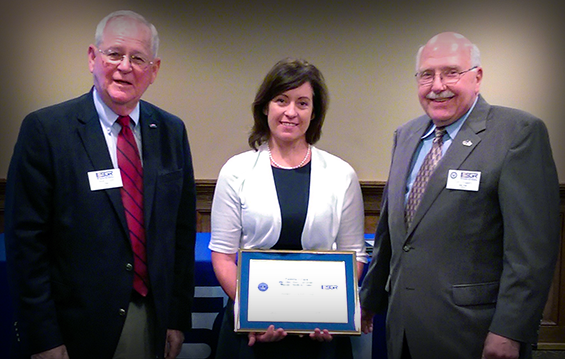 Pam Groen (center), clinical operations director of The Ohio State Wexner Medical Center, is honored Sept. 9, 2014, at the Employer Support of the Guard and Reserve Central Ohio Employer Luncheon in Columbus, Ohio