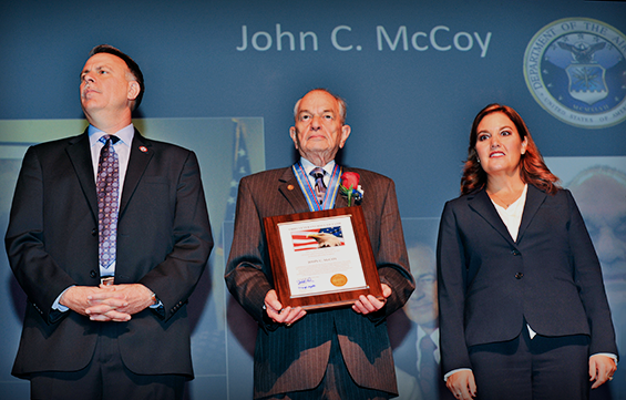John McCoy, of Reynoldsburg, Ohio and a U.S. Air Force and Ohio Air National Guard veteran who served in Vietnam  is inducted into the Ohio Veterans Hall of Fame.