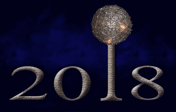 Animated ball drop from 2018 to 2019