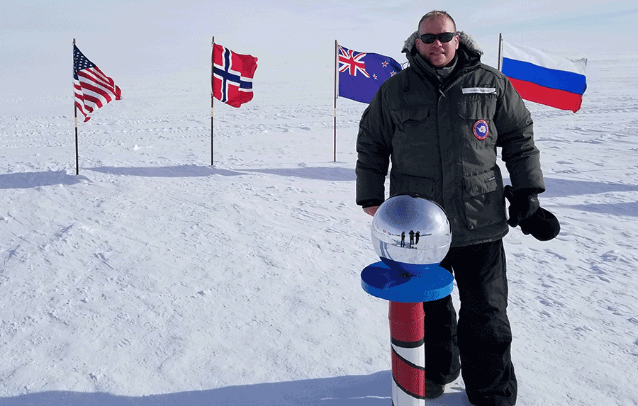 Senior Master Sgt. Joseph Carter stands at the north pole.
