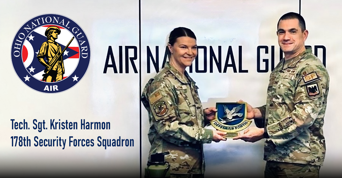 Tech. Sgt. Kristen Harmon recieving an award