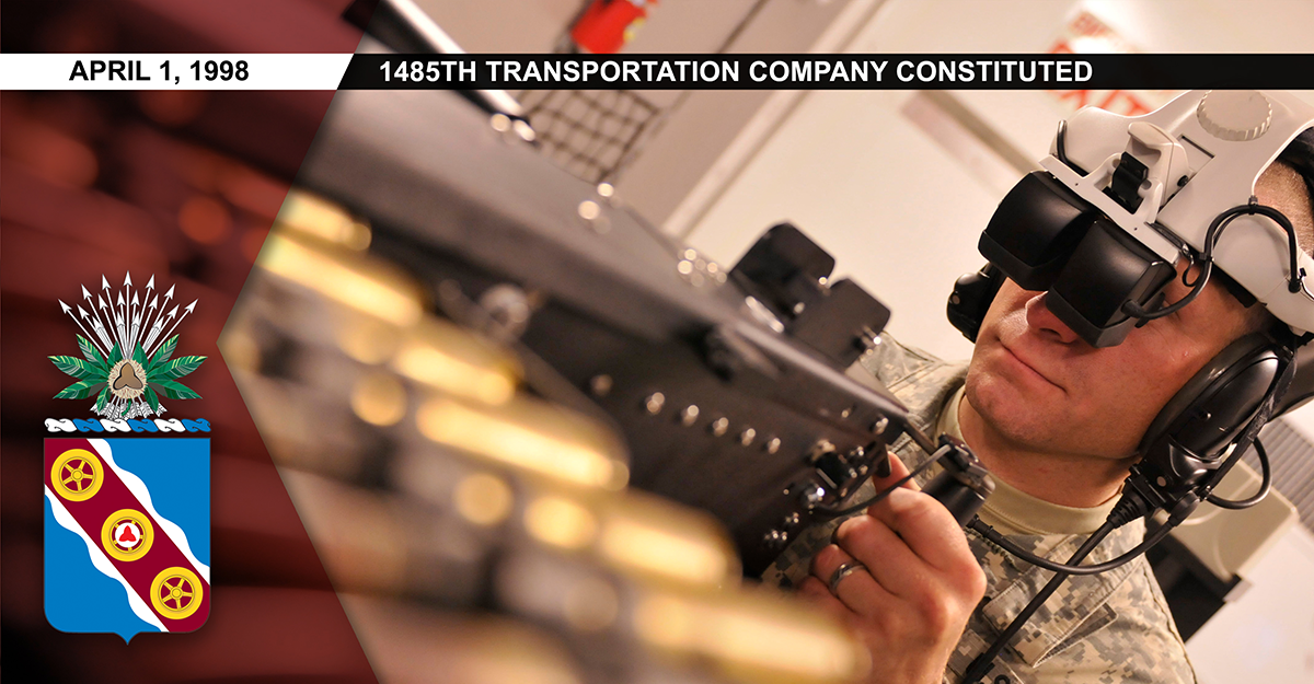 Soldier readies to man the gunner position in the Virtual Convoy Operations Trainer.