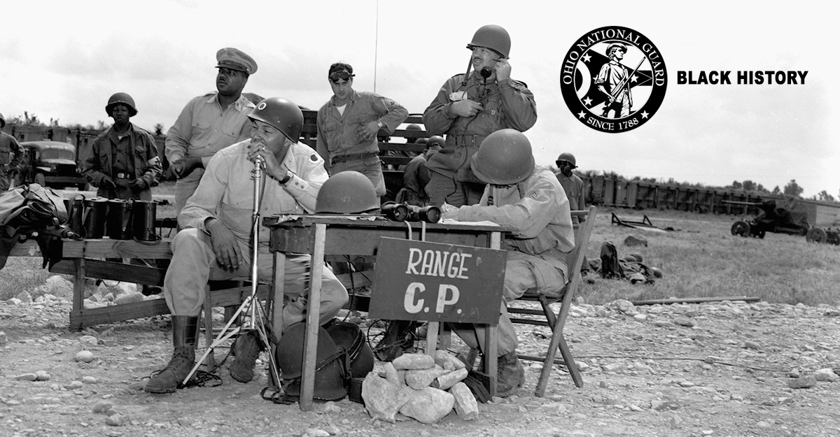 Black and white pic of soldiers at a control range.