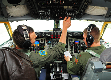 Pilots in KC-135 Stratotanker.
