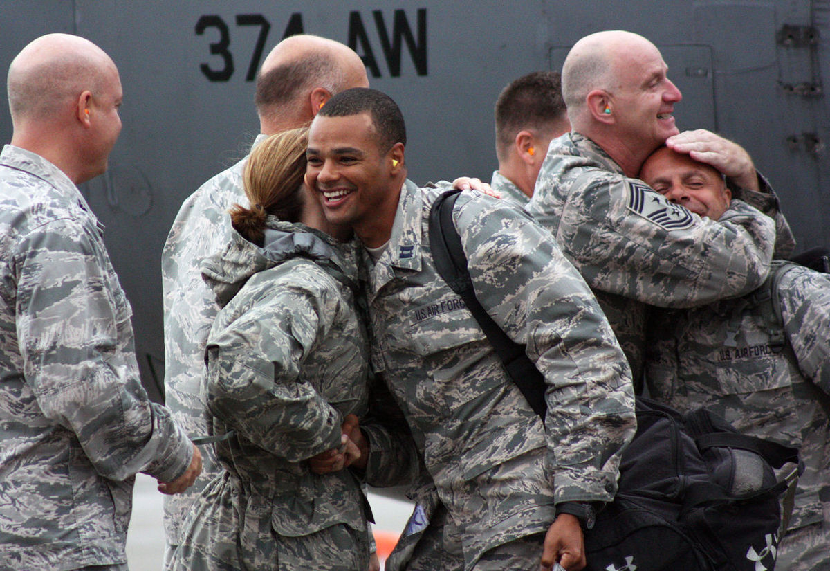 The 179th Airlift Wing Force Support Squadron's Capt. Evan Howard and Senior Master Sgt. Garth Eldridge are welcomed home after returning from a monthlong mission in Puerto Rico providing support to hurricane relief efforts.

