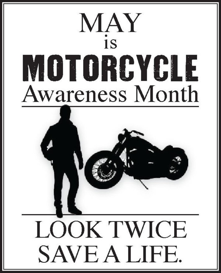 May is Motorcycle Awareness Month graphic