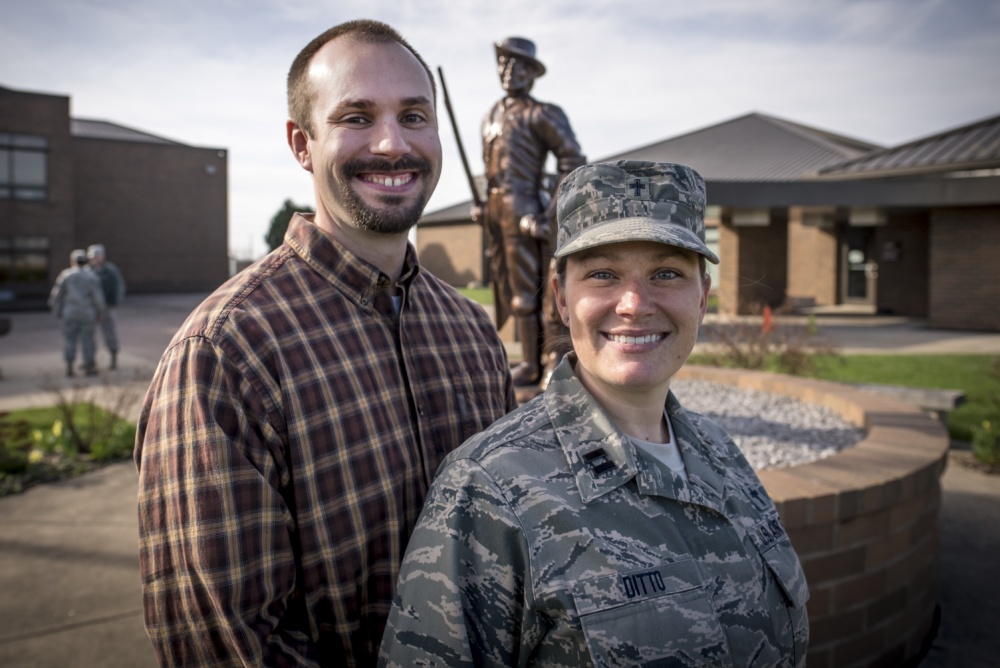 Destry Ditto and his wife, Captain Sarah Ditto, Chaplain with the 179th Airlift Wing.