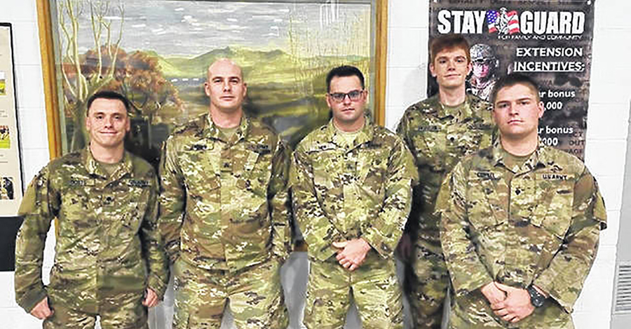 Pictured (left to right) are members of the 107th Cavalry Regiment, Ohio Army National Guard: SPC Dotts, SGT Bryan, SGT Hoops, SPC Horejsi and SPC Conkel.