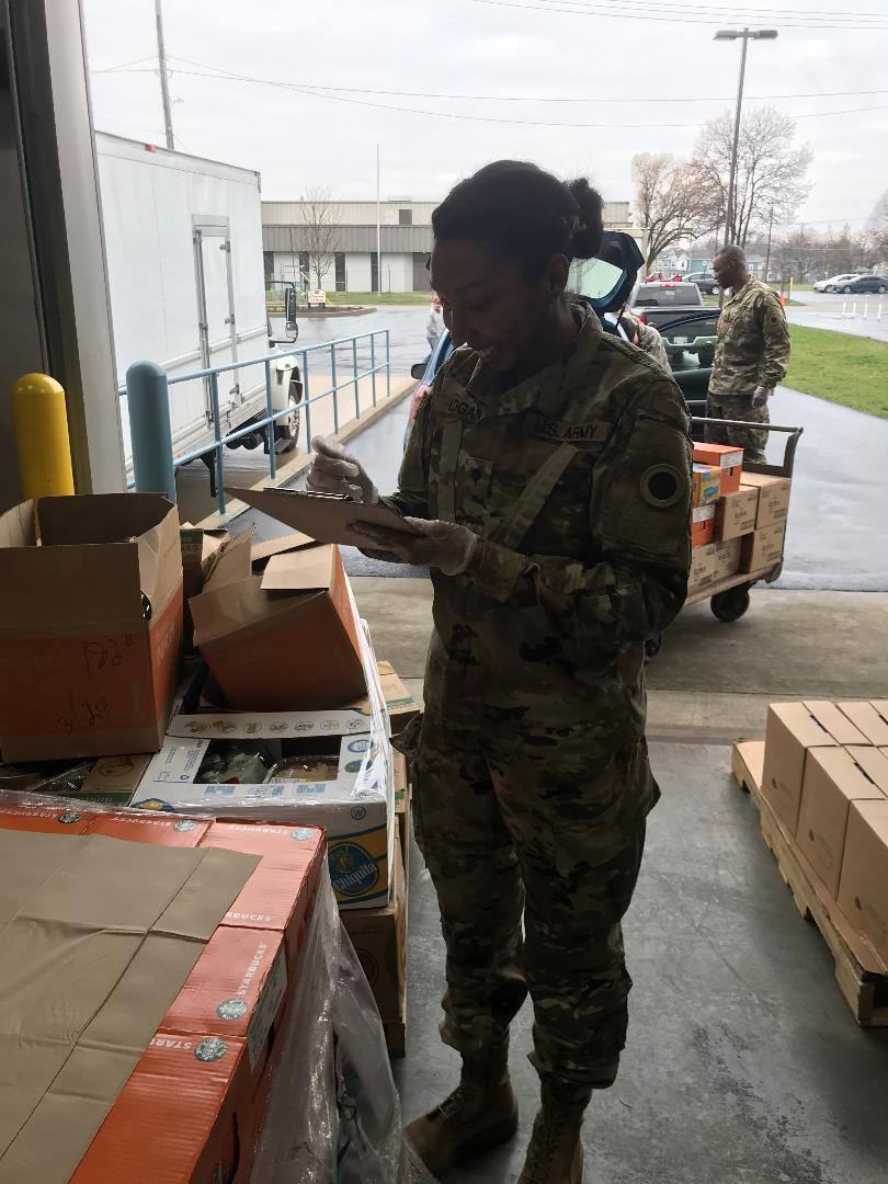 Soldier checks delivery.